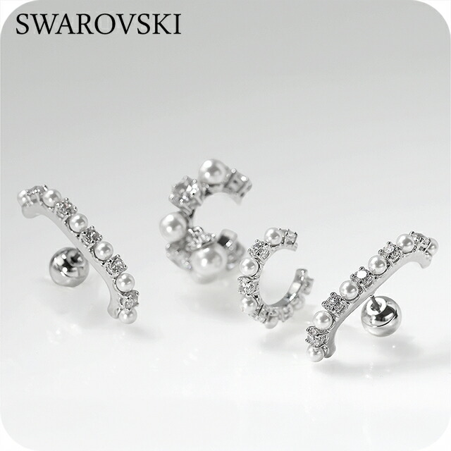 スワロフスキー ピアス レディース ブランド SWAROVSKI Matrix イヤーカフ 3点セット スタッド スワロフスキー 両耳用 5691715 シルバー アクセサリー