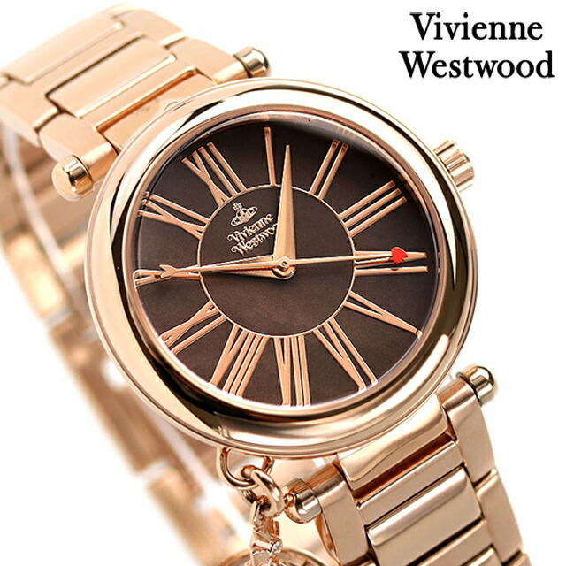 ヴィヴィアン ウエストウッド クォーツ 電池式 腕時計 レディース Vivienne Westwood VV006PBRRS アナログ ブラウン ピンクゴールド ブランド おしゃれ 防水 かわいい プレゼント 女性 実用的