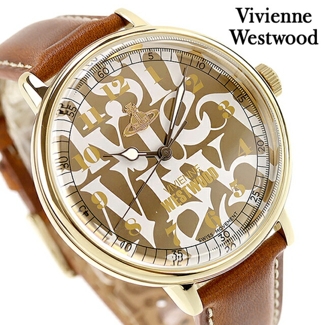 ヴィヴィアン ウエストウッド Cavendish クォーツ 電池式 腕時計 ブランド メンズ Vivienne Westwood VV299GDBR アナログ ゴールド キャメル おしゃれ 防水 プレゼント 男性 実用的