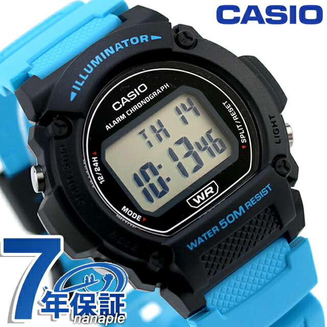 カシオ CASIO アウトドア クォーツ 電池式 W-219H-2A2V スタンダード 海外モデル メンズ 腕時計 カシオ CASIO アウトドア デジタル ブラック ブルー 黒 ブランド おしゃれ 防水 プレゼント 男性 実用的