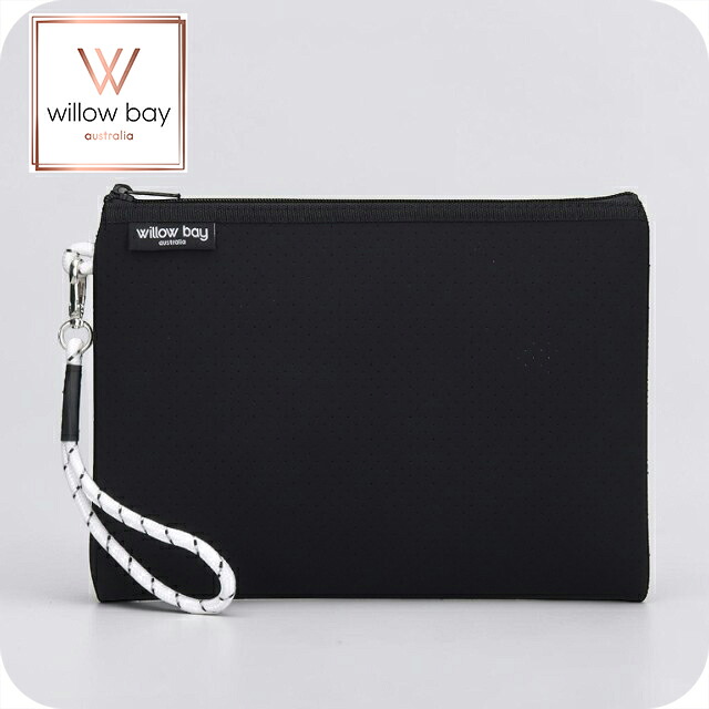 ウィローベイ ポーチ レディース ブランド WILLOWBAY ウィローベイラージブティックポーチ クラッチバッグ BLACK