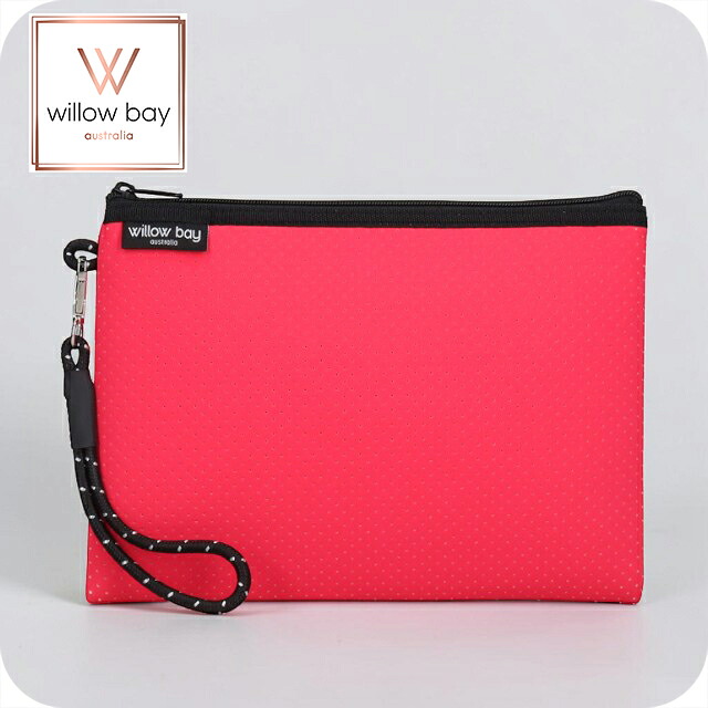 ウィローベイ ポーチ レディース ブランド WILLOWBAY ウィローベイラージブティックポーチ クラッチバッグ FUCHSIA PINK