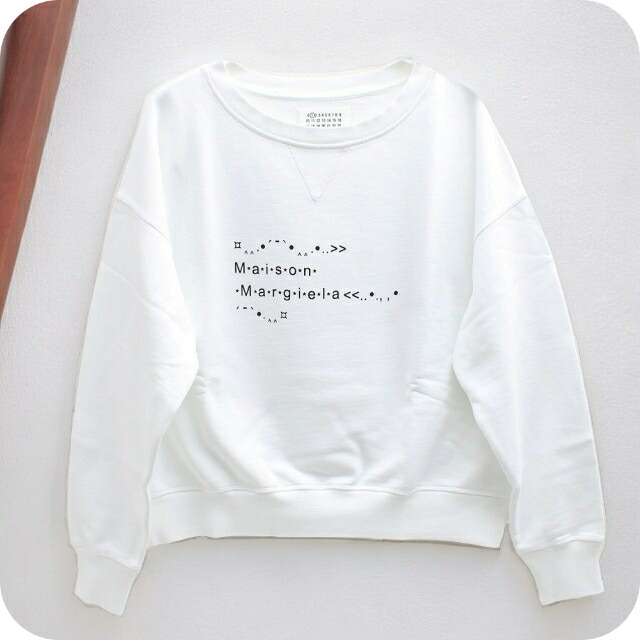 メゾンマルジェラ MAISON MARGIELA トレーナー S51GU0112S25498100 L レディース ロゴスウェットシャツ ホワイト