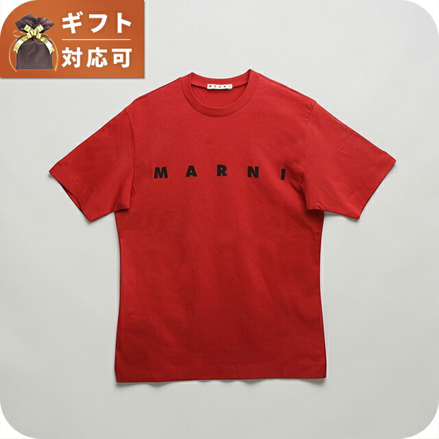 マルニ MARNI Tシャツ ロゴ コットン クルーネックT マルニキッズ MT135U-M002MV-M00RF-0M435-14Y レディース レッド Tシャツ ブランド