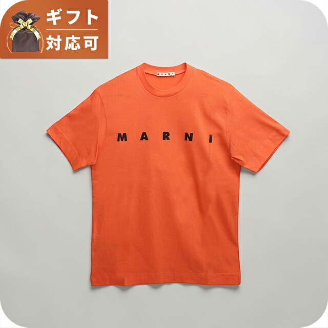 マルニ MARNI Tシャツ ロゴ コットン クルーネックT マルニキッズ MT135U-M002MV-M00RF-0M436-12Y レディース オレンジ Tシャツ ブランド