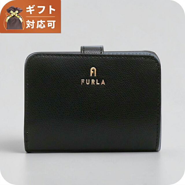 フルラ FURLA CAMELIA S COMPACT WALLETS 二つ折り財布 二折財布 wp00315-are000-o6000 レディース ブラック ブランド ウォレット 高級 おしゃれ プレゼント 実用的