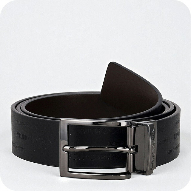 エンポリオ・アルマーニ ベルト メンズ ブランド EMPORIO ARMANI リバーシブル Y4S426-YTU5J 88044 ブラック/ブラウン