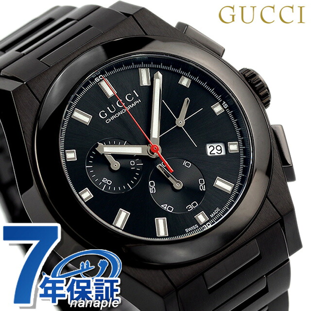 グッチ 時計 メンズ GUCCI 腕時計 パンテオン クロノグラフ オールブラック YA115237 高級 ブランド おしゃれ 防水 プレゼント 男性 実用的