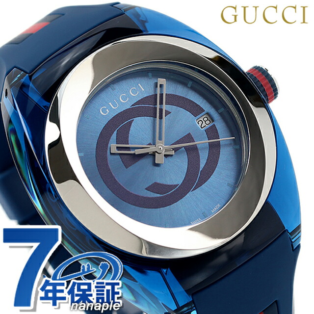グッチ 時計 スイス製 メンズ 腕時計 YA137104A GUCCI シンク 46mm ブルー 高級 ブランド おしゃれ 防水 プレゼント 男性 実用的