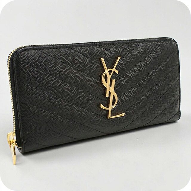 サンローラン 長財布ラウンドファスナー レディース ブランド SAINT LAURENT MONOGRAM MATELASSE レザー 358094 ブラック