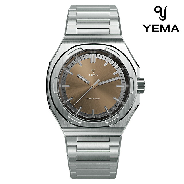 イエマ アーバントラベラー2025 自動巻き 腕時計 ブランド メンズ YEMA YWTR25-UMS アナログ ブラウン フランス製 おしゃれ 防水 プレゼント 男性 実用的