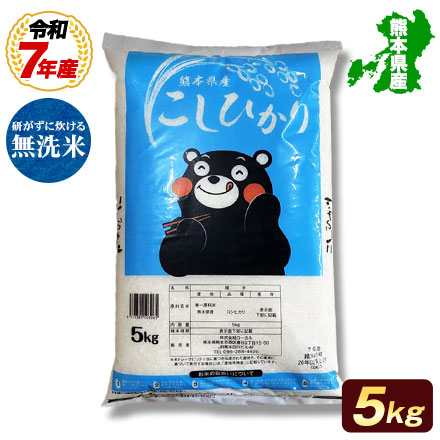 オープン記念特別価格!【 熊本県産 コシヒカリ 無洗米5kg 】 速攻出荷 令和7年産