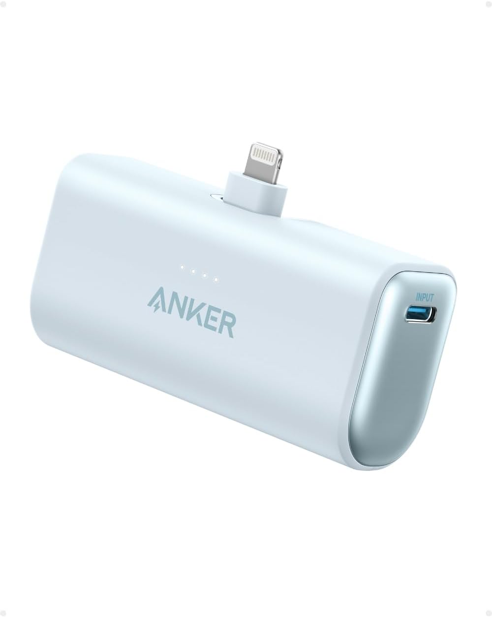 Anker Nano Power Bank (12W, Built-In Lightning Connector) ブルー