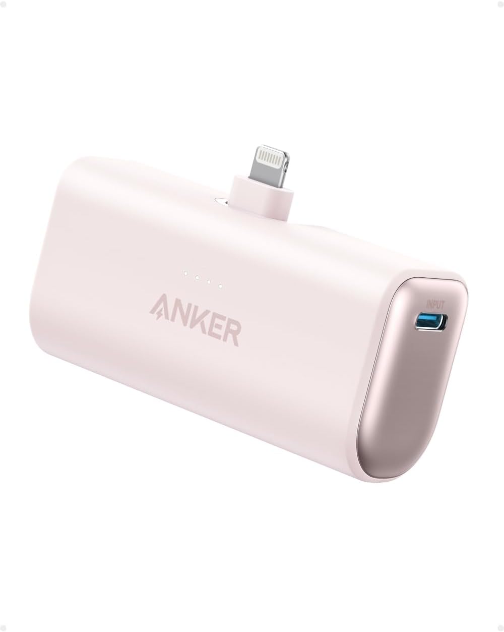 Anker Nano Power Bank (12W, Built-In Lightning Connector) ピンク