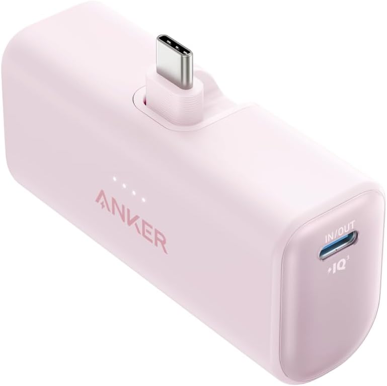 Anker Nano Power Bank (22.5W, Built-In USB-C Connector) ピンク