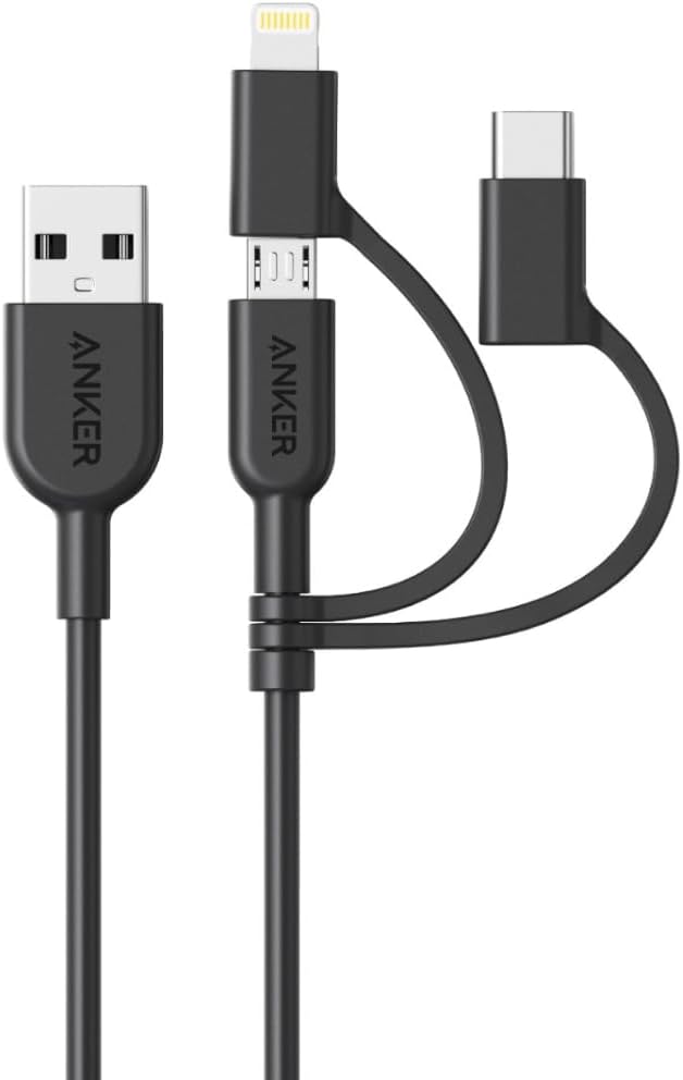 Anker PowerLine II 3-in-1 ケーブル(0.9m ブラック)