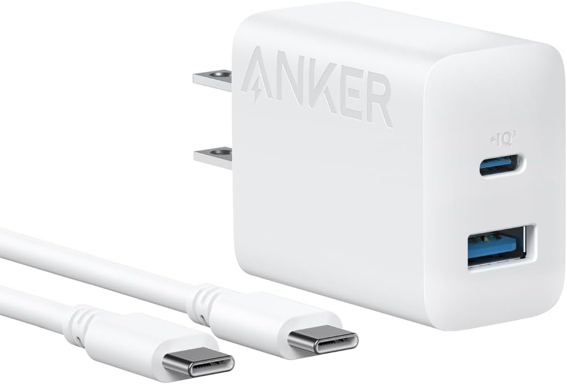 Anker Charger (20W, 2-Port) with USB-C ＆ USB-C ケーブル ホワイト