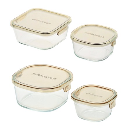 〈イワキ〉 パックアンドレンジ 角型2点セット（200ml&500ml）