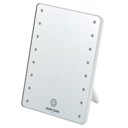 マリ・クレール LEDライト付卓上ミラー・スクエア