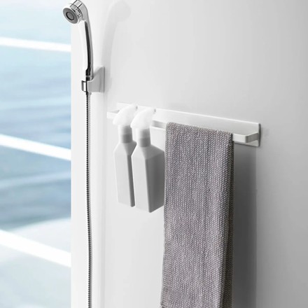 マグネットバスルームタオルハンガーワイド（ホワイト）