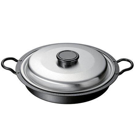 〈燕三〉 IH対応 鉄焼肉・餃子鍋26cm（蓋付）