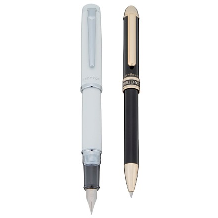 〈プラチナ万年筆〉 プロシオン（ポーセリンホワイト）・ダブル3アクションセット