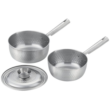 〈ダンチュウ〉 IH対応ステンレス共柄雪平鍋3点セット