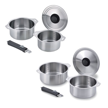 〈燕三〉 IH対応 ハンドル着脱式鍋2点セット（18cm・20cm）