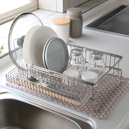 〈燕三〉 シンクイン・オン3WAY伸縮式水切りバスケットセット