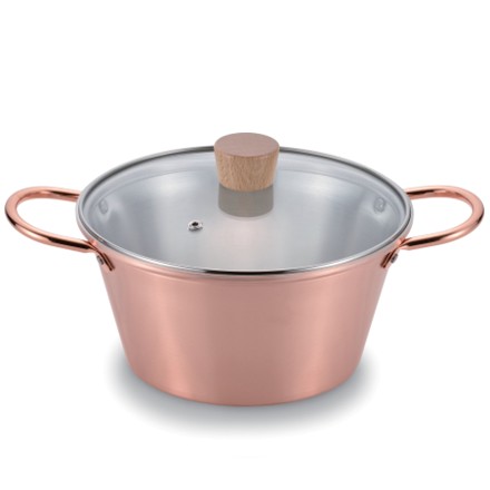 〈千歳〉 銅製ガラス蓋付両手鍋20cm