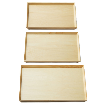 【角田清兵衛商店】スタッキングトレー白木42cm長