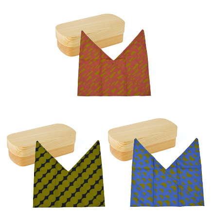 【角田清兵衛商店】紀州桧弁当箱typeS-4NA＆あづま袋セットﾓｸﾍﾝ