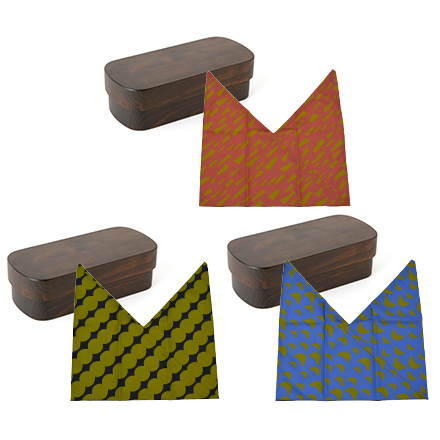 【角田清兵衛商店】紀州桧弁当箱typeS-4DBR＆あづま袋セットﾓｸﾍﾝ