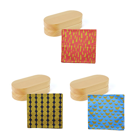 【角田清兵衛商店】紀州桧弁当箱type2NA＆弁当包みセットﾓｸﾍﾝ