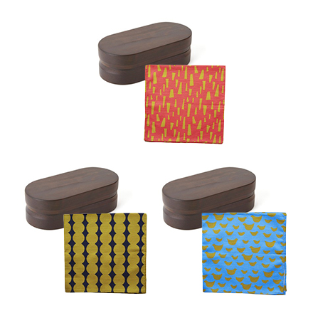 【角田清兵衛商店】紀州桧弁当箱type2DBR＆弁当包みセットﾓｸﾍﾝ