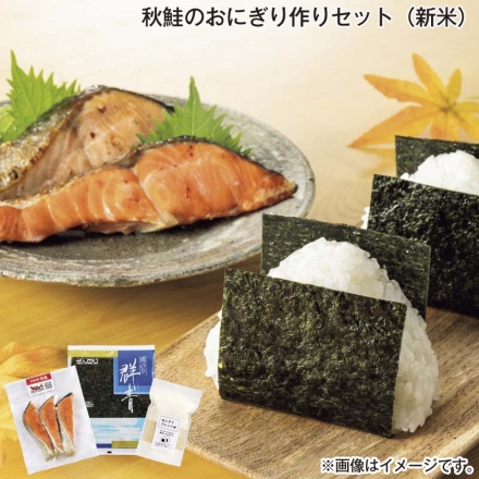 秋鮭のおにぎり作りセット（新米） 秋鮭3切（180g）、焼のり10枚、米300g