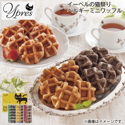 イーペルの猫祭り ベルギーミニワッフル メープル・ショコラ・イチゴ 各6個