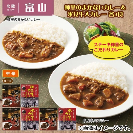 柿里のまかないカレー＆氷見牛入りカレー 各3食