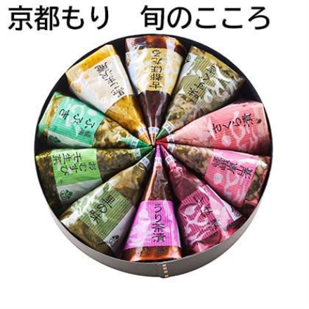 京都もり 旬のこころ 味すぐき・嵯峨ふぶき・里の味・さくら漬・黒ごま沢庵・嵯峨嵐山漬・古都ほたる・嵯峨しば漬・おむすび壬生菜・うり茶漬 各40g