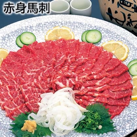 赤身馬刺 300g(ブロック)、専用タレ・やくみ・馬刺調理説明書付