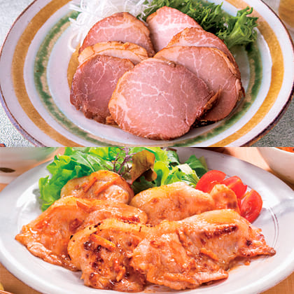 黒豚の焼豚と生姜焼き用 黒豚焼豚180g、生姜焼き用100g×2