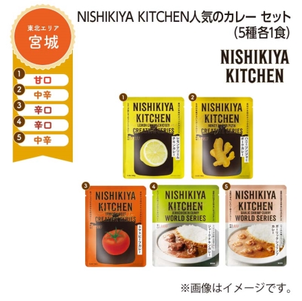 ＮＩＳＨＩＫＩＹＡ ＫＩＴＣＨＥＮ 人気のカレー セット Ｂ（5種各1食）