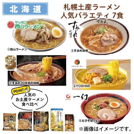 札幌土産ラーメン人気バラエティ 7食 送料込み