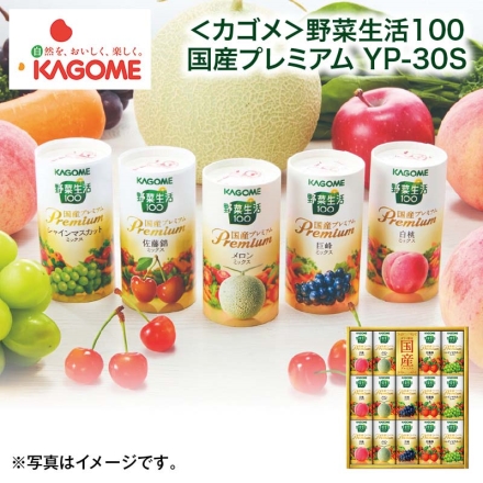 ＜カゴメ＞野菜生活100 国産プレミアム ＹＰ－30Ｓ 巨峰ミックス125ml×2、白桃ミックス・メロンミックス・シャインマスカットミックス・佐藤錦ミックス 各125ml×3 母の日 送料込み