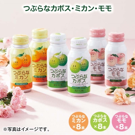 つぶらなカボス・ミカン・モモ つぶらなカボス・つぶらなミカン・つぶらなモモ 各190g×8 母の日 送料込み