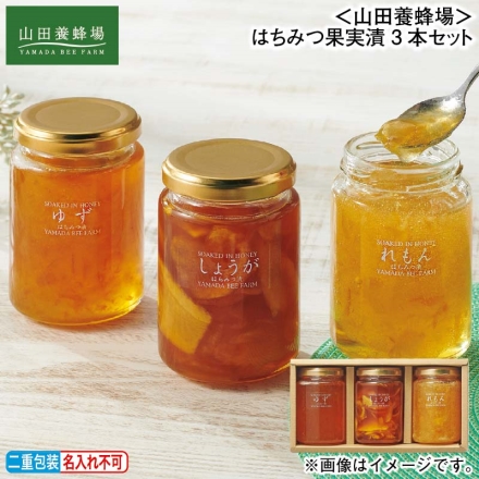 お歳暮のし付き ＜山田養蜂場＞はちみつ果実漬3本セット