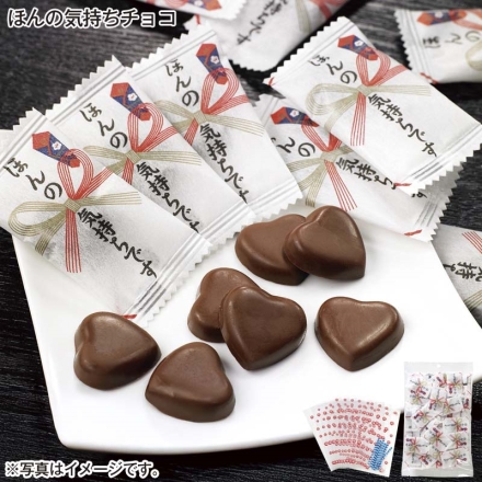 ほんの気持ちチョコ 200g（個装紙込）、ギフト用ビニール袋10枚・ビニタイ10本付