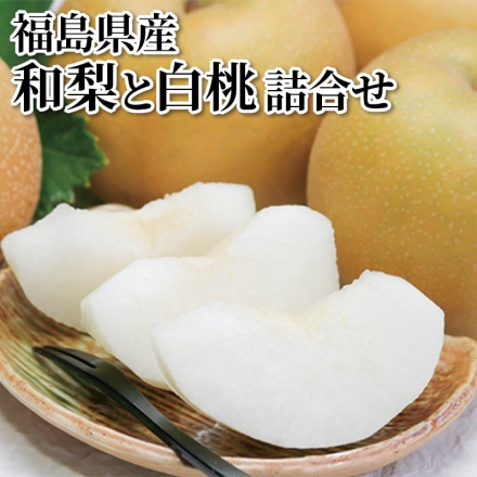 福島県産 和梨と白桃詰合せ 1.6kg(和梨3～4個、白桃2～3個)