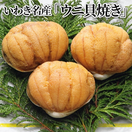 いわき名産「 ウニ貝焼き 」 3個(殻長8cm)