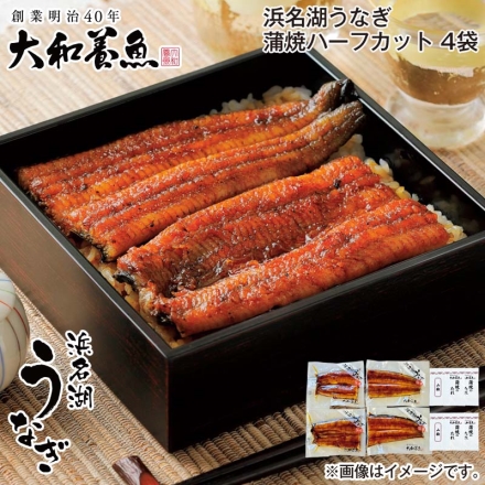 お歳暮のし付き 浜名湖うなぎ蒲焼ハーフカット 4袋